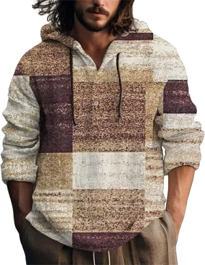 Men's Hoodie Fleece Hoodie Splicing Large Size Sweater Jacket 3D Printed Button Up Hoodie 50 Long Sleeve Men Men 50