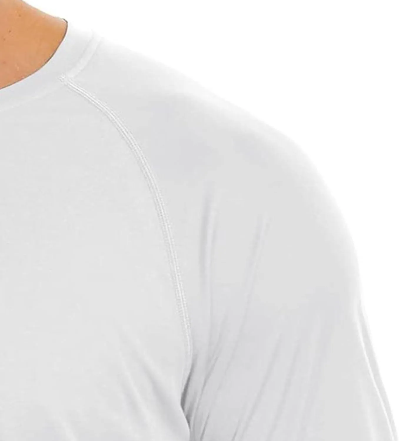 Men's Ice Silk Long Sleeve Shirts Quick Drying Breathable Undershirt Round Neck Sun Protection T-Shirt
