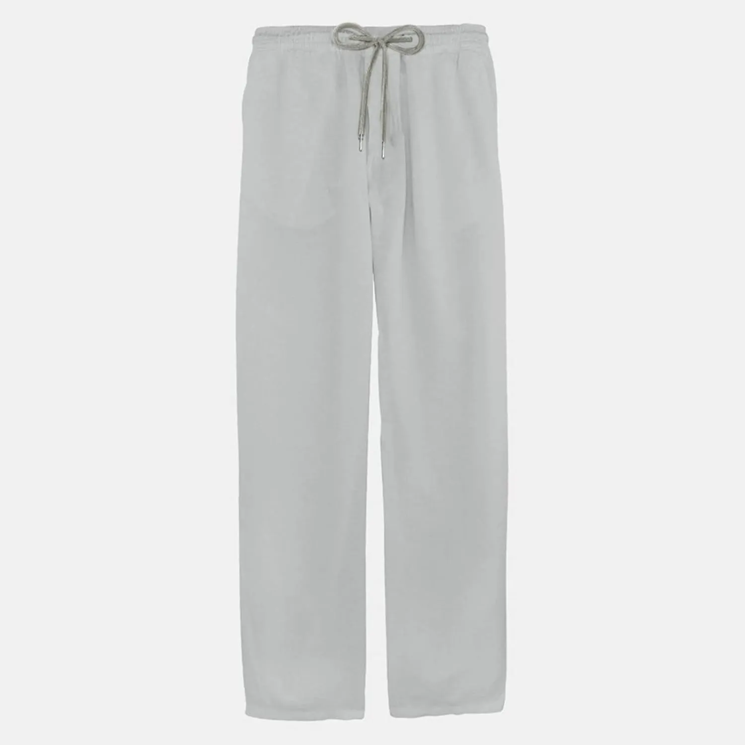 Men's Linen Pants Sports Joggers Elastic Waist Straight Leg Loose Fit Lightweight Yoga Beach Trousers with Pockets