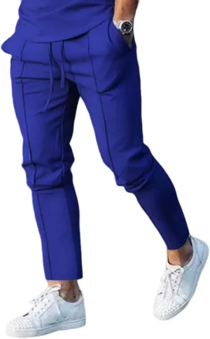Men's Pleated Baggy Pants Casual Cotton Drawstring Pants Streetwear Lightweight Hiking Pants for Active Adventures