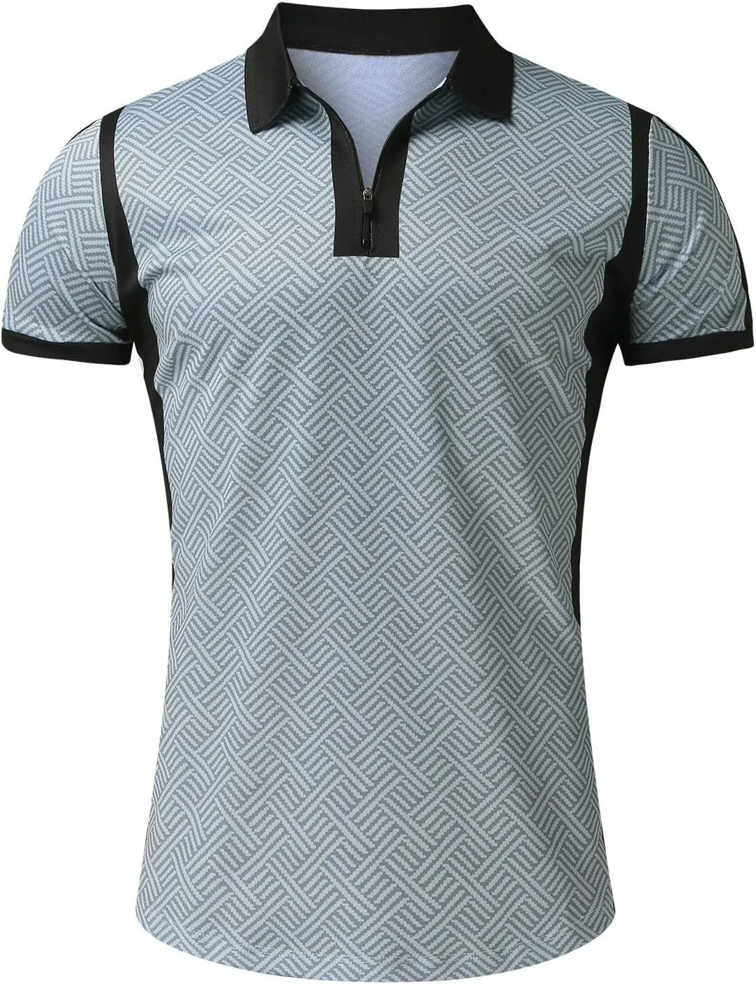 Mens Short Sets 2 Piece Outfits Short Sleeve Zipper Polo Shirts and Shorts Sets Classic Gym Workout Summer Tracksuits