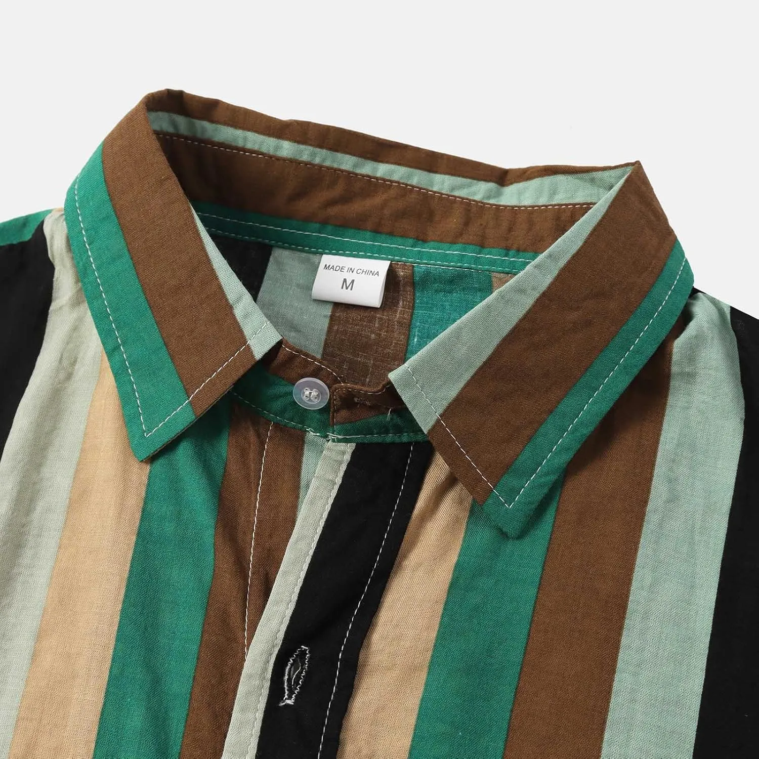 Men's Short Sleeve Button Down Hawaiian Shirts Summer Fashion Striped Bowling Shirt Casual Dress Going Out Camp Tops