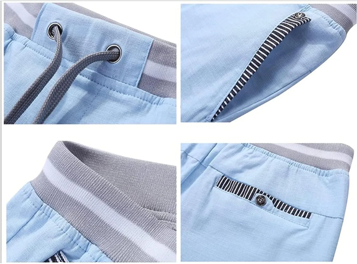 Men's Shorts Summer Casual Drawstring Elastic Waist Outdoor Sport Stretch Slim Fit Chino Shorts with Pocket