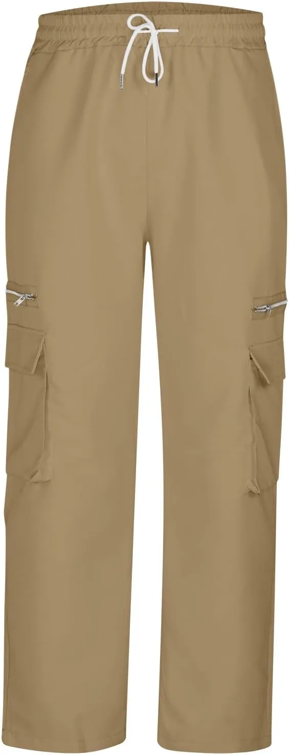 Mens Slim Fit Hiking Cargo Pants Tactical Pants Multiple Pockets Outdoor Straight Leg Trousers Casual Sweatpants