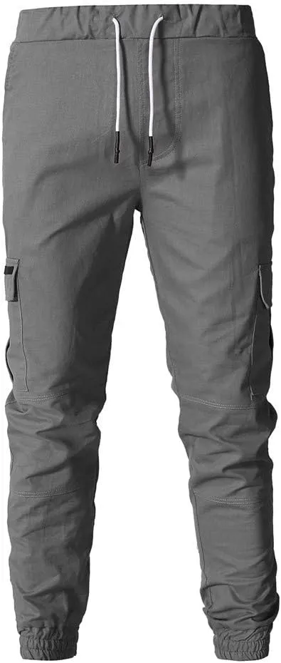 Mens Sweatpants Heavyweight Fleece Cargo Sweatpants Stretch Elastic Running Athletic Sports Pants Casual Straight-Leg