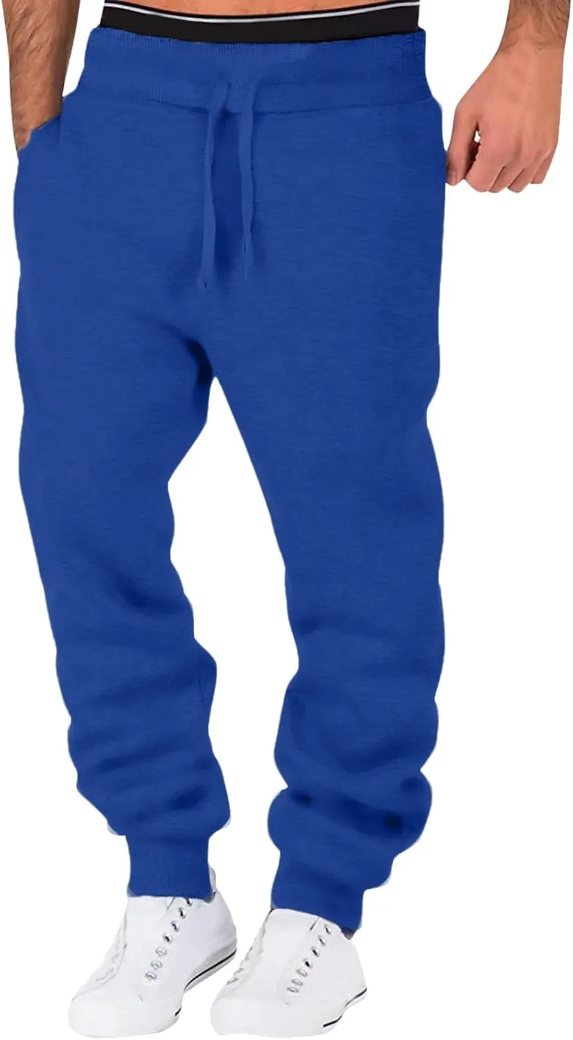 Mens Sweatpants with Pockets Big and Tall Drawstring Pant Mens Cargo Joggers Elastic Waist Slim Fit Punk Cargo Baggy