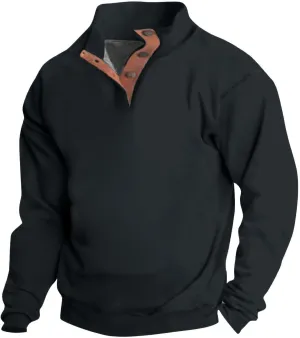 Mens Sweatshirt Winter Outdoor Casual Vintage Sweater Cotton Sweatshirts For Men Winter 1/4 Button Collar Pullover