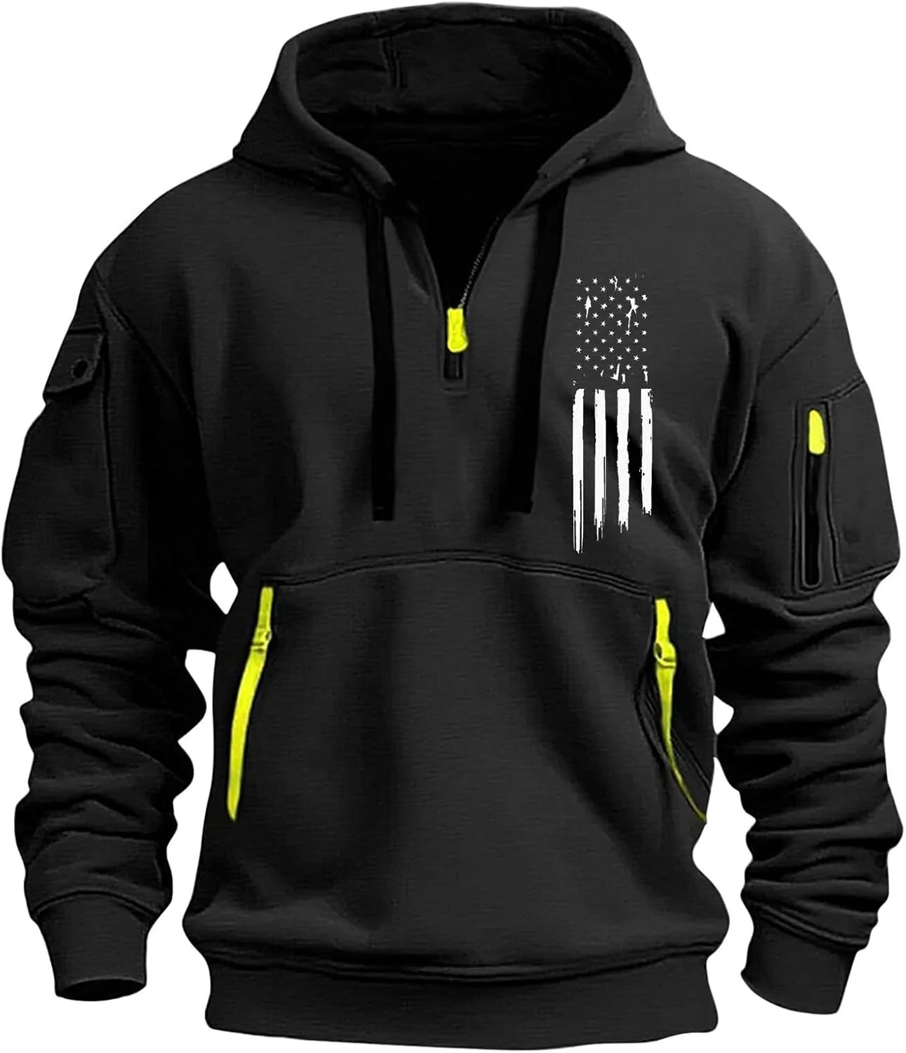 Mens Sweatshirts 1/4 Zip Stylish Lightweight Soft Drawstring Hoodies for Men Comfort Casual Hoodie with Pockets