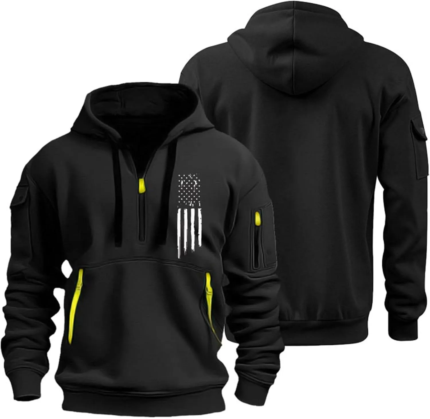 Mens Sweatshirts 1/4 Zip Stylish Lightweight Soft Drawstring Hoodies for Men Comfort Casual Hoodie with Pockets