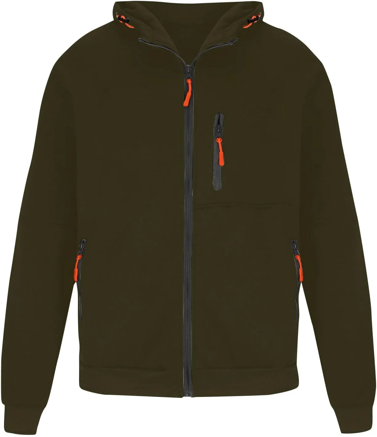 Men's Zip-Up Hoodie Solid Colour Slim Jacket Casual Long Sleeve Pocket Coat Lightweight Warm Tops
