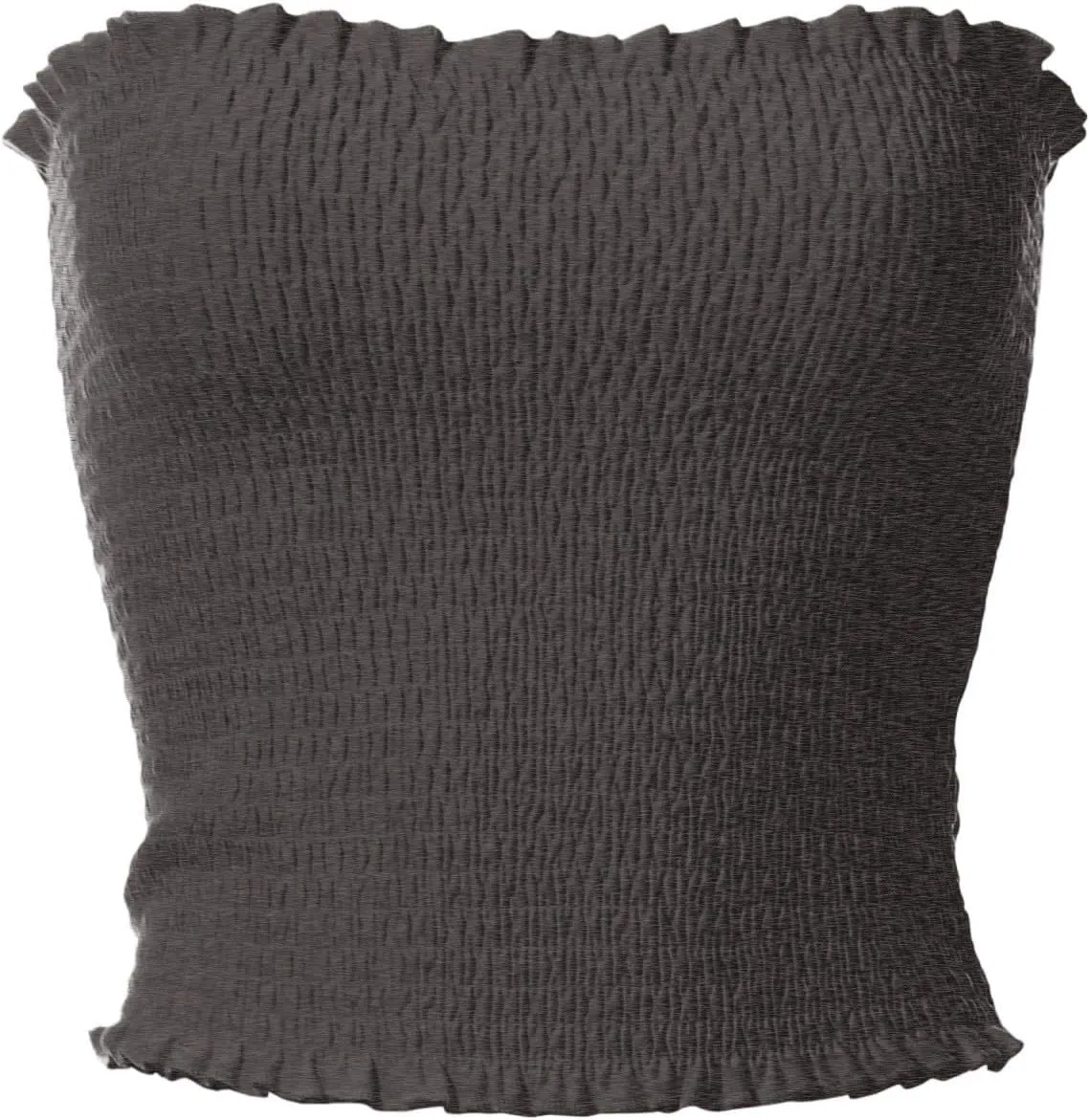 MixMatchy Women's Ruffled Smocking Crop Tube Tops Summer Casual Bandeau Top