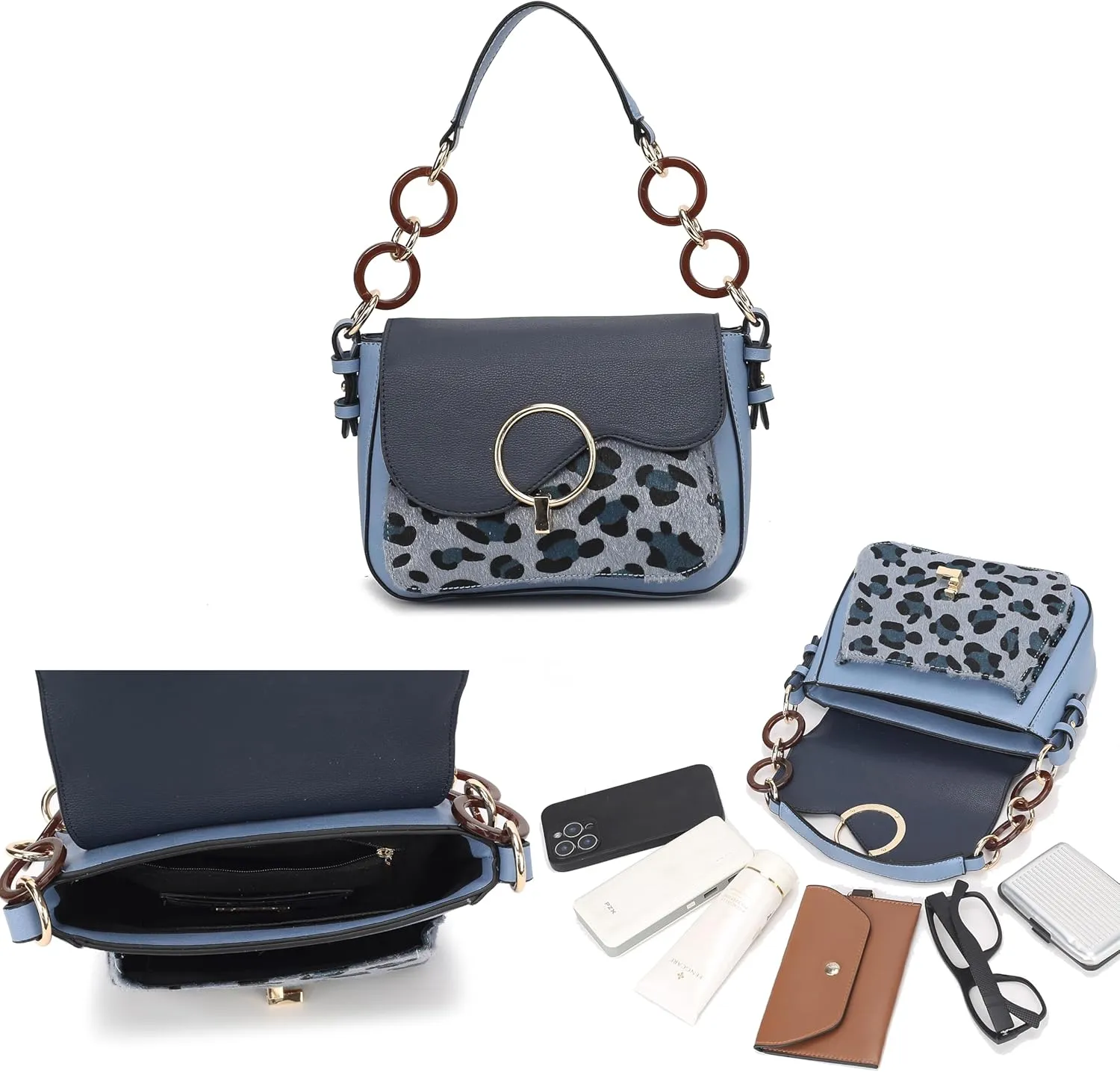 MKF Collection Satchel Bags for Women, Vegan Leather Shoulder bag, Crossbody bag Handbag Purse by Mia K