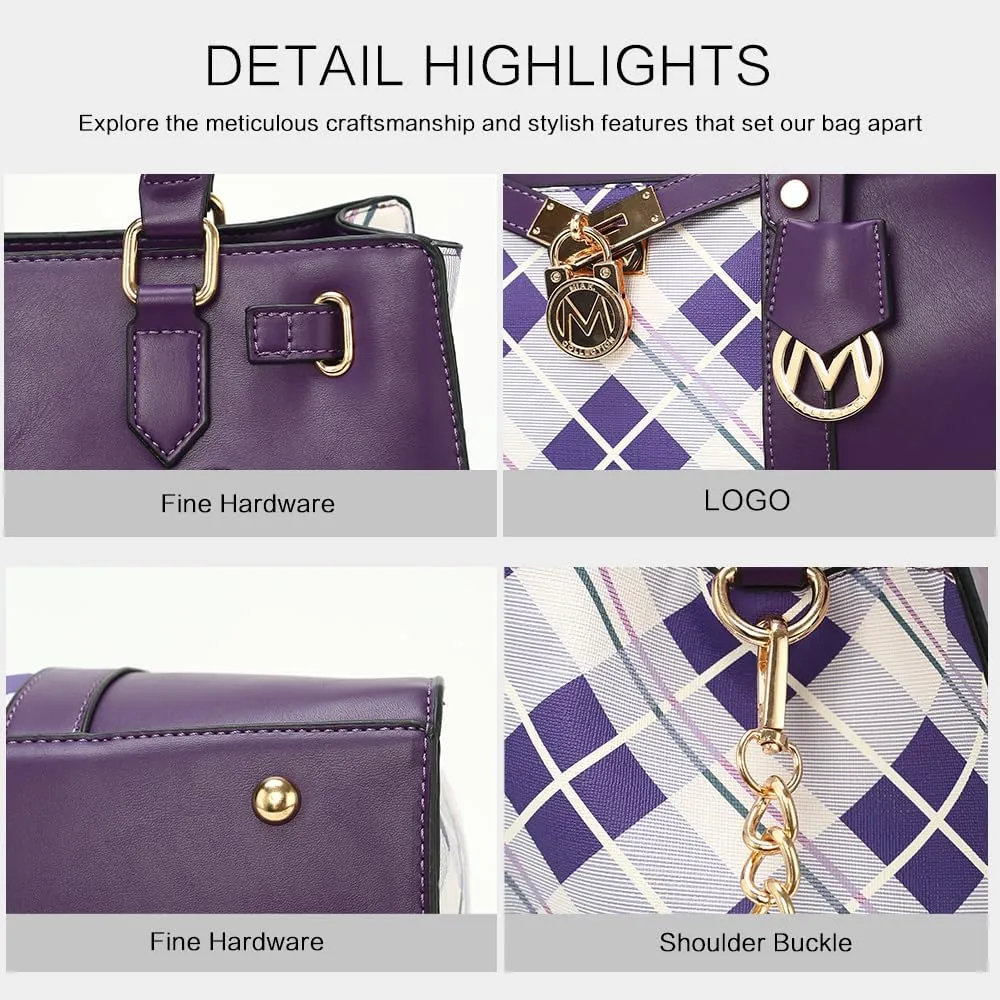 MKF Collection Tote Bag for Women, Vegan Leather Top-Handle Crossbody Satchel & Wristlet Wallet Purse Handbag