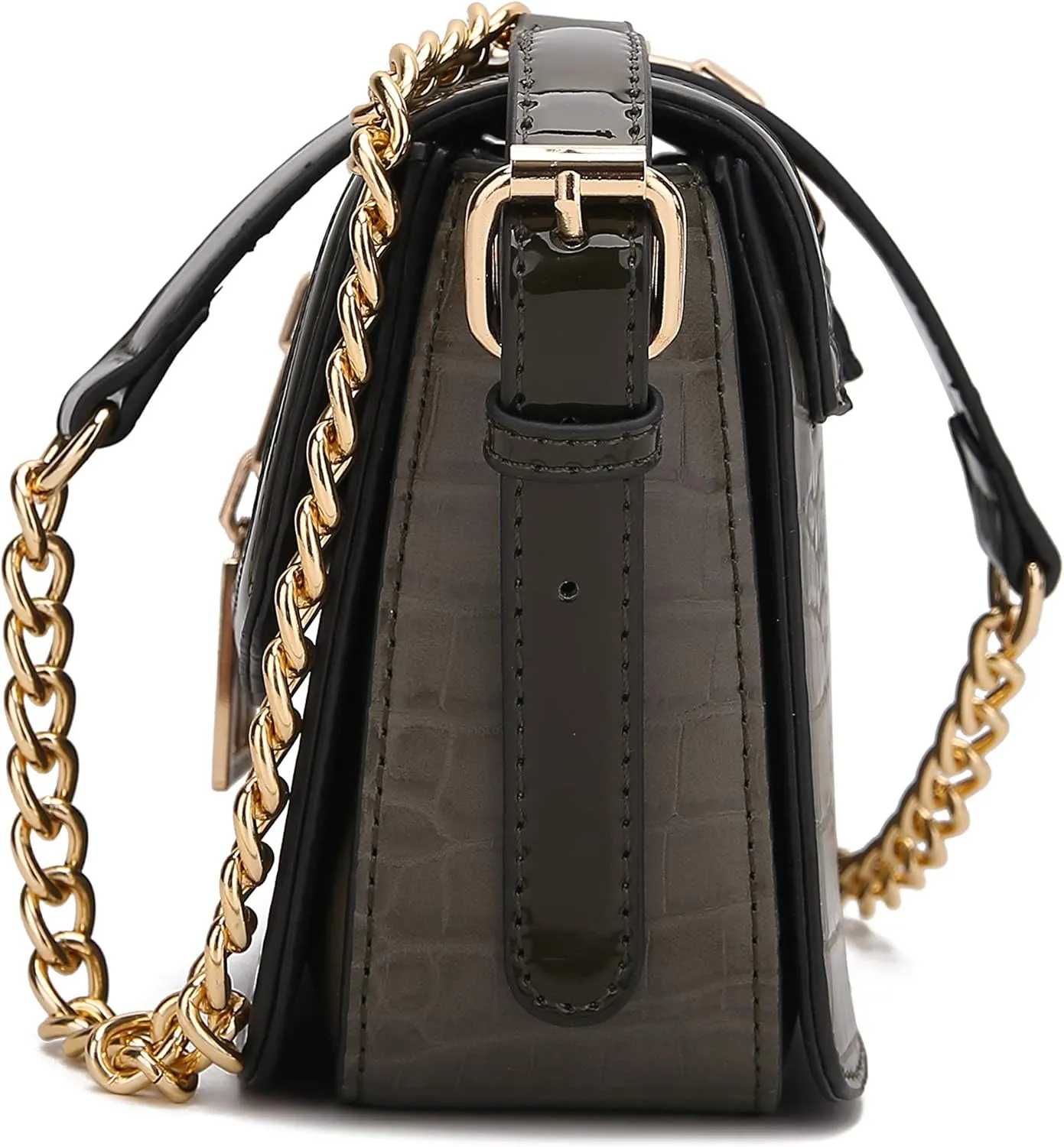 MKF Crossbody Bag for Women  PU Leather Lady Pocketbook Handbag  Side Messenger Purse, Shoulder Chain Strap