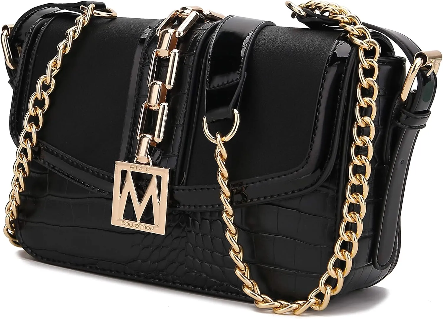 MKF Crossbody Bag for Women  PU Leather Lady Pocketbook Handbag  Side Messenger Purse, Shoulder Chain Strap