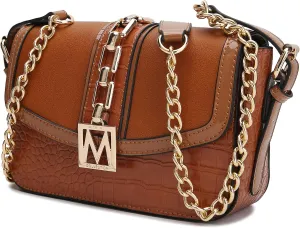 MKF Crossbody Bag for Women  PU Leather Lady Pocketbook Handbag  Side Messenger Purse, Shoulder Chain Strap