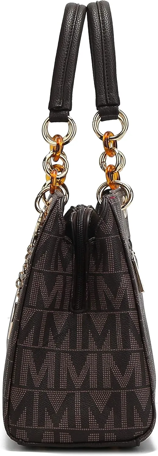 MKF Crossbody Satchel Tote Handbag for Women, Shoulder Bag Strap  PU Leather Pocketbook  Top Handle Woman Purse