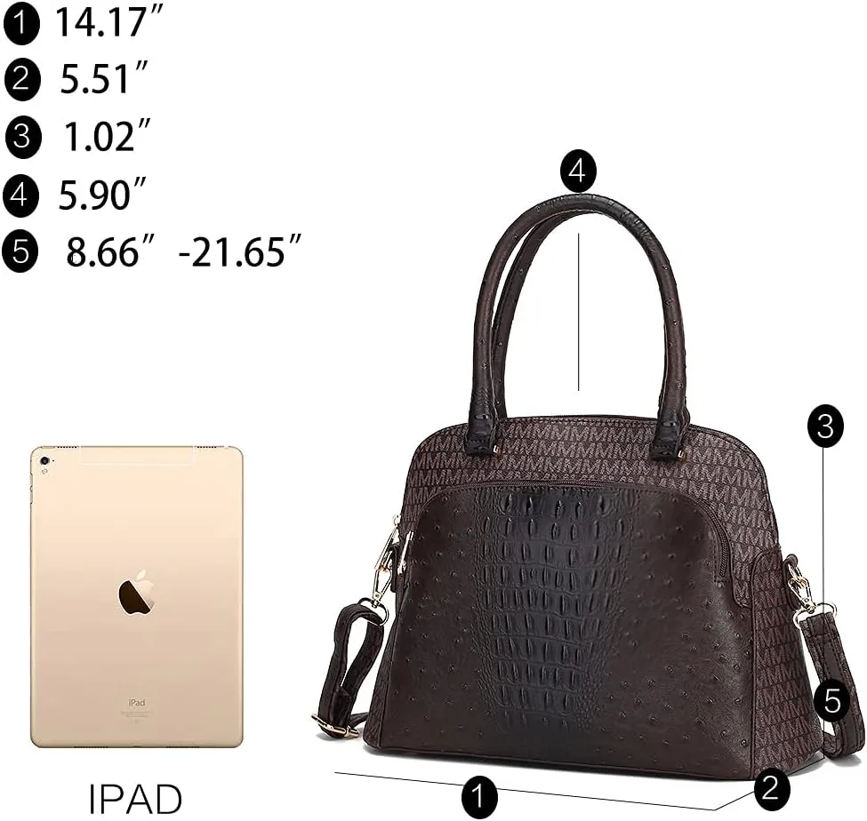 MKF Crossbody Satchel Tote Handbag for Women, Shoulder Bag Strap  PU Leather Pocketbook  Top Handle Woman Purse