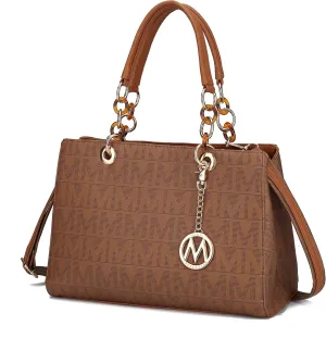 MKF Crossbody Satchel Tote Handbag for Women, Shoulder Bag Strap  PU Leather Pocketbook  Top Handle Woman Purse