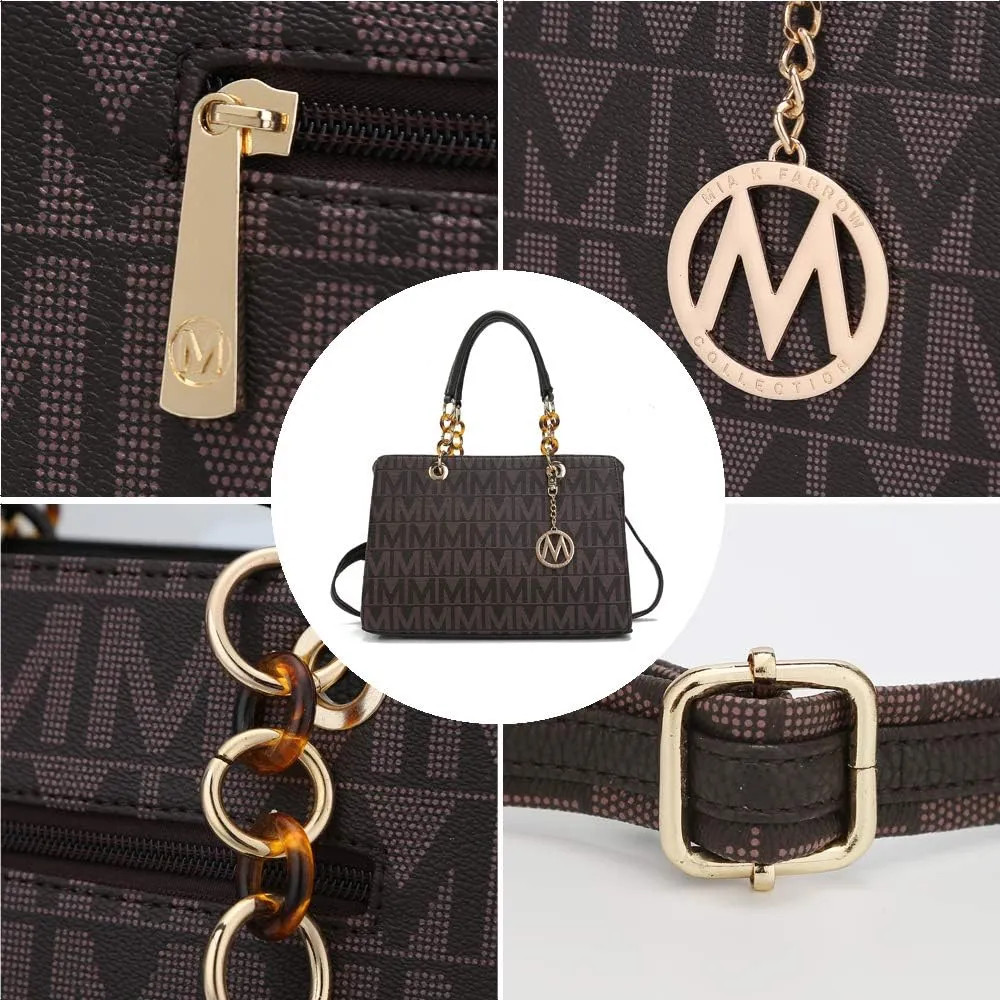MKF Crossbody Satchel Tote Handbag for Women, Shoulder Bag Strap  PU Leather Pocketbook  Top Handle Woman Purse