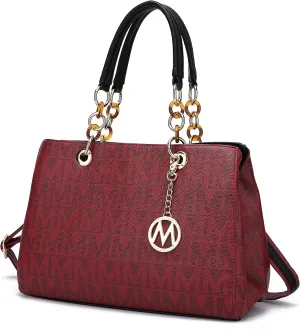 MKF Crossbody Satchel Tote Handbag for Women, Shoulder Bag Strap  PU Leather Pocketbook  Top Handle Woman Purse
