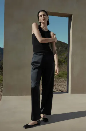 Modesto Silk Charmeuse Wide Leg Pant