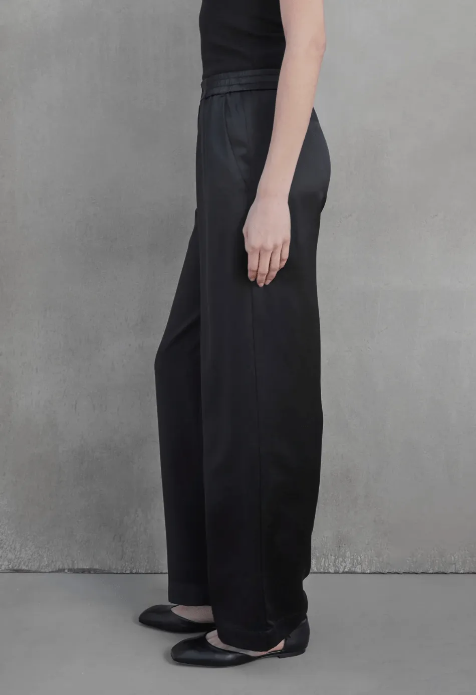 Modesto Silk Charmeuse Wide Leg Pant