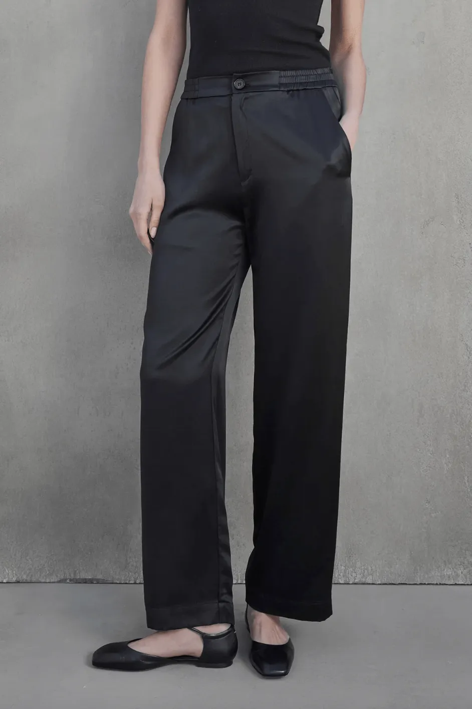 Modesto Silk Charmeuse Wide Leg Pant