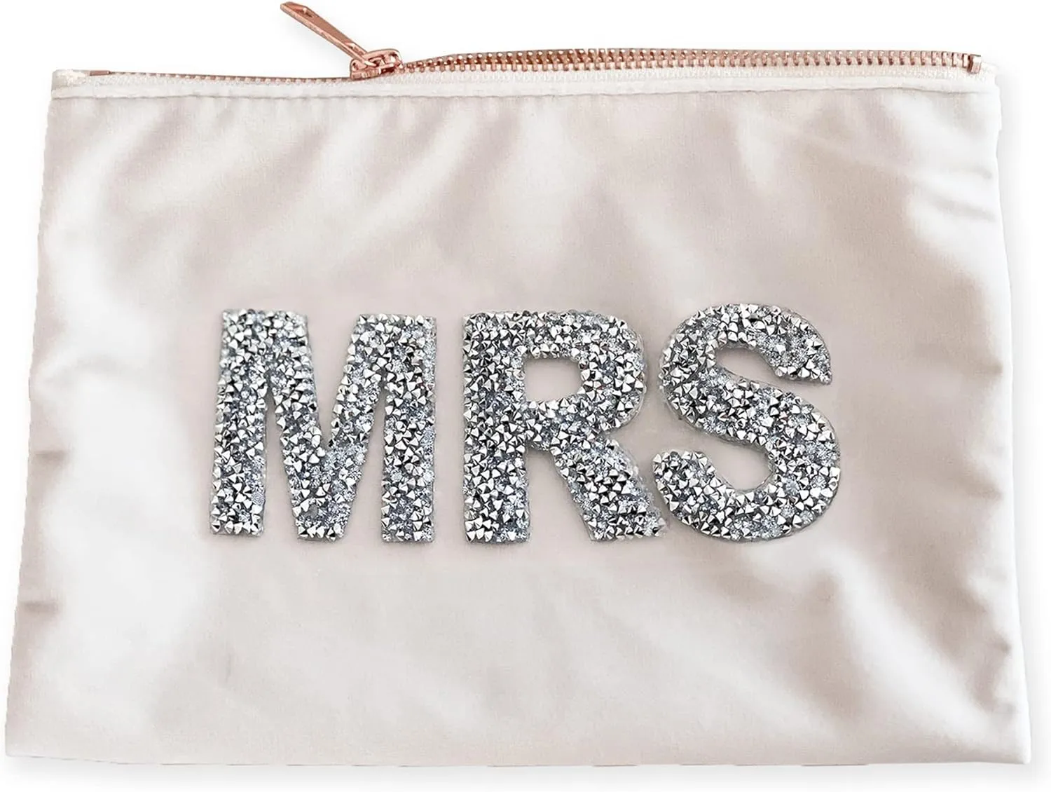 Mrs Makeup Velvet Bag | Bride Cosmetic Pouch Sparkle Letter Mrs| Bridal Shower Gift Idea Natural
