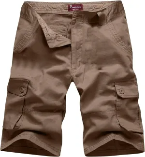 Muscularfit Men's Big and Tall Shorts Casual Fashion Outdoor Sports Cargo Shorts Loose Fit Multi Pockets Cotton Linen Shorts