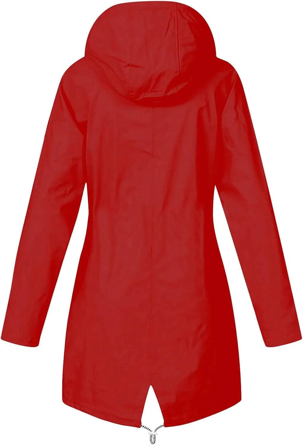 NaRHbrg Raincoat Hoodie for Women, Teen Girls Lightweight Hooded Jacket Solid Rain Jacket Outdoor Raincoat Windproof