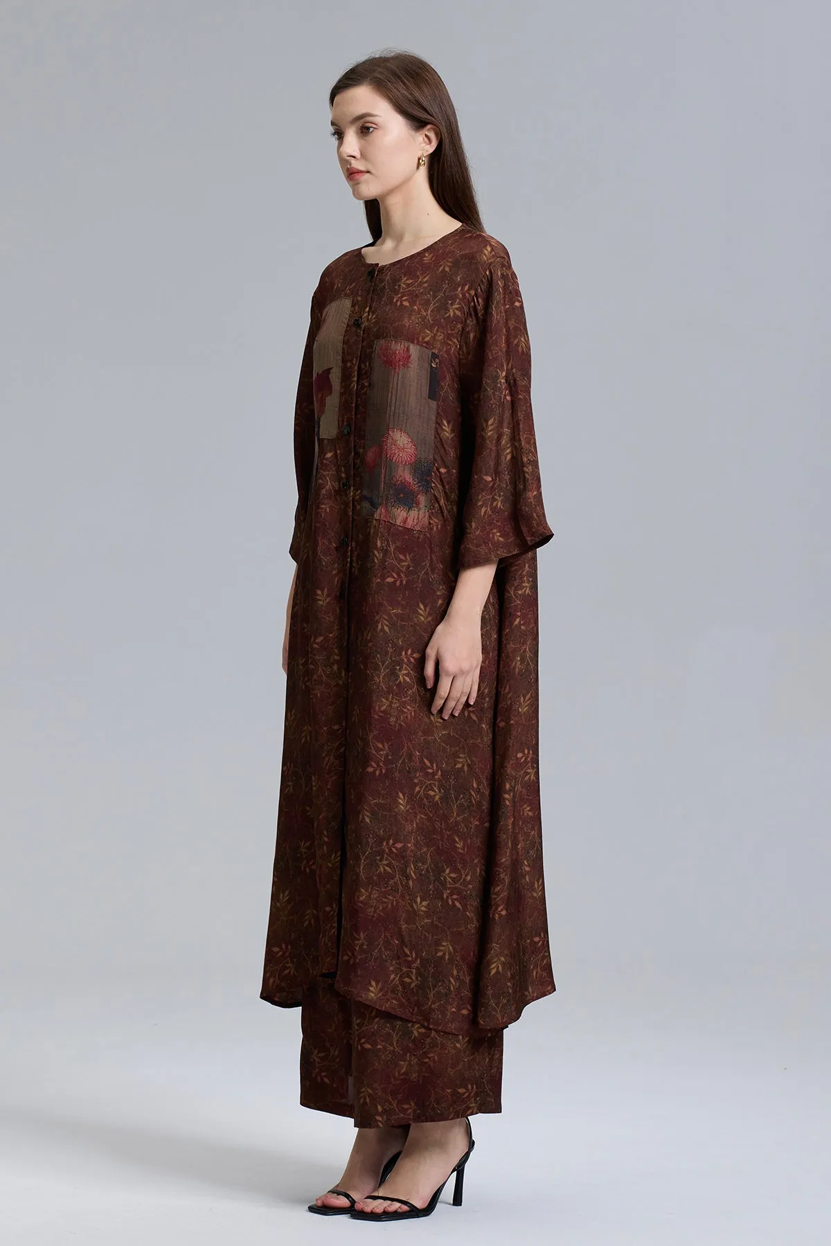 Natalina Patchwork Wide Leg Pants Suit