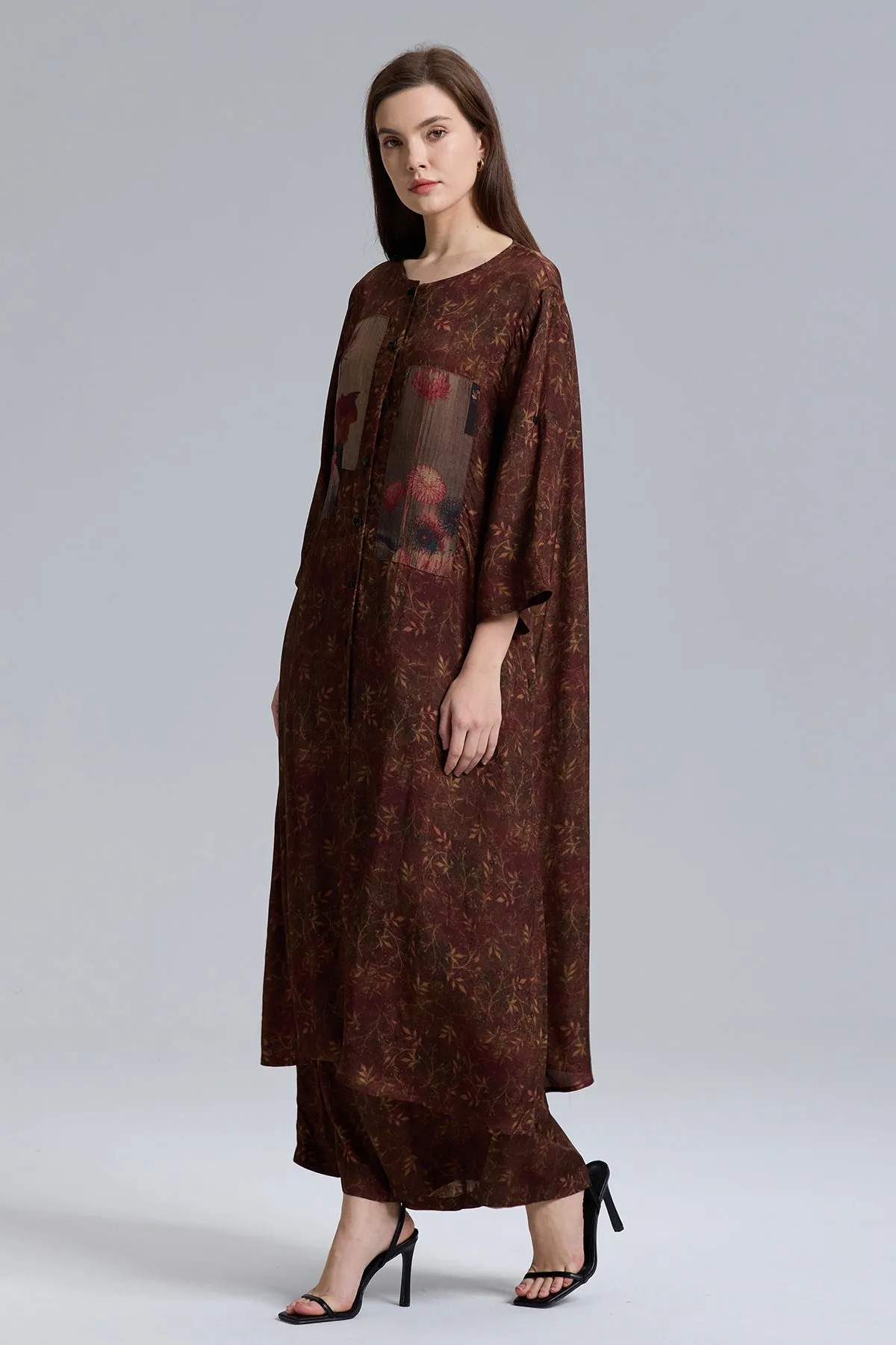 Natalina Patchwork Wide Leg Pants Suit