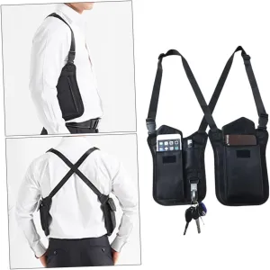 Nylon Armpit Bag Upgraded Concealed Underarm Shoulder Pack for Men Women Theft Fastener Multi Pocket Design for Daily Use Black