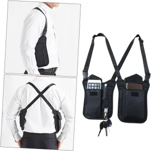 Nylon Armpit Bag Upgraded Theft Hidden Underarm Shoulder Pack for Men and Women Concealed Design for Storage of Keys Wallet Phone Black