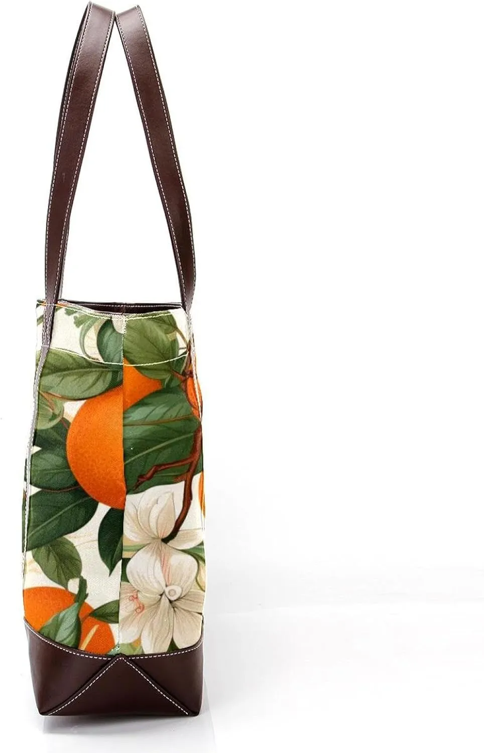 Oranges and Flowers-1827 Shoulder Purses for Women Large Soft Washed Leather Purses and Durable Handbags