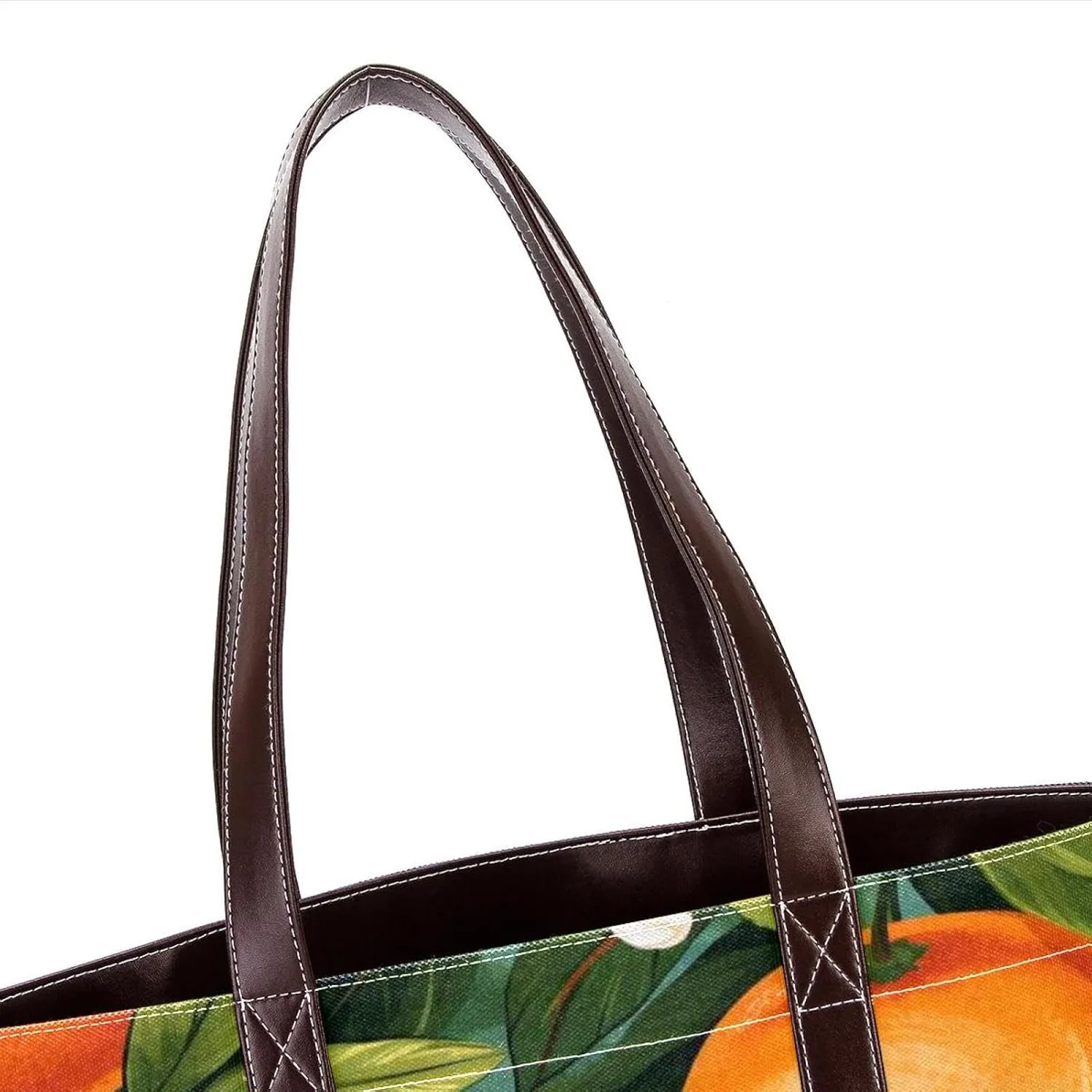 Oranges and Flowers-1827 Shoulder Purses for Women Large Soft Washed Leather Purses and Durable Handbags
