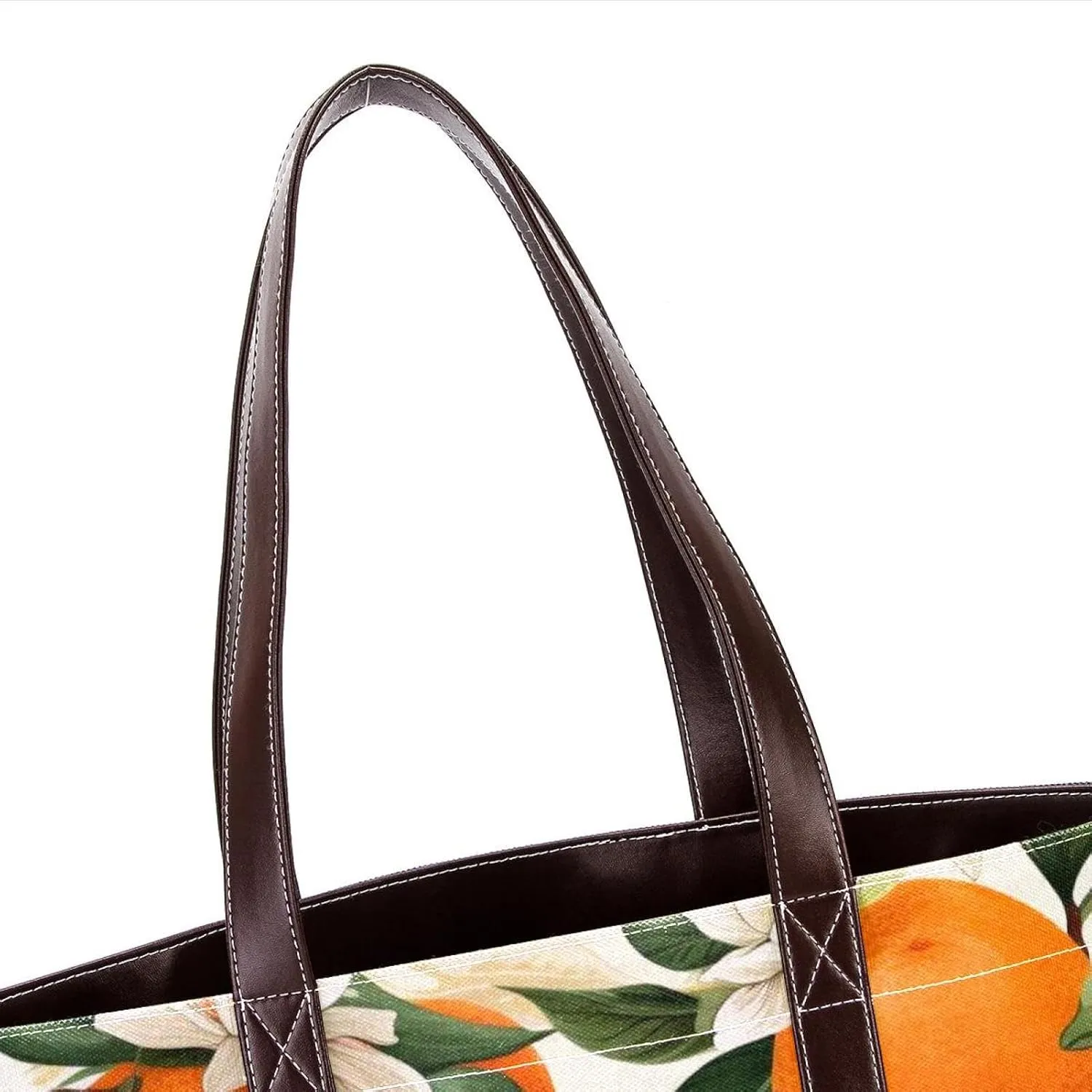 Oranges and Flowers-1827 Shoulder Purses for Women Large Soft Washed Leather Purses and Durable Handbags
