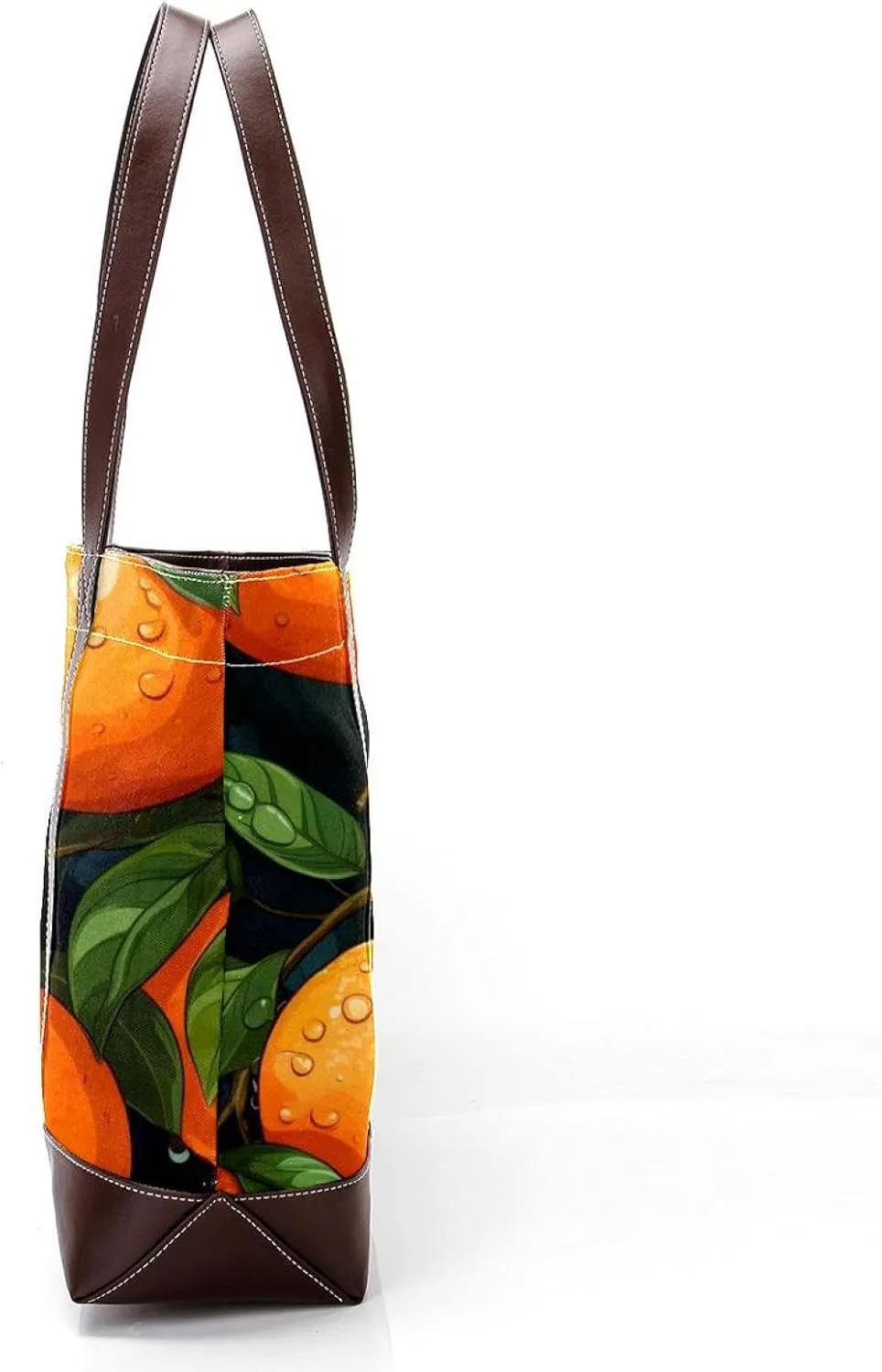 Oranges and Flowers-1827 Shoulder Purses for Women Large Soft Washed Leather Purses and Durable Handbags