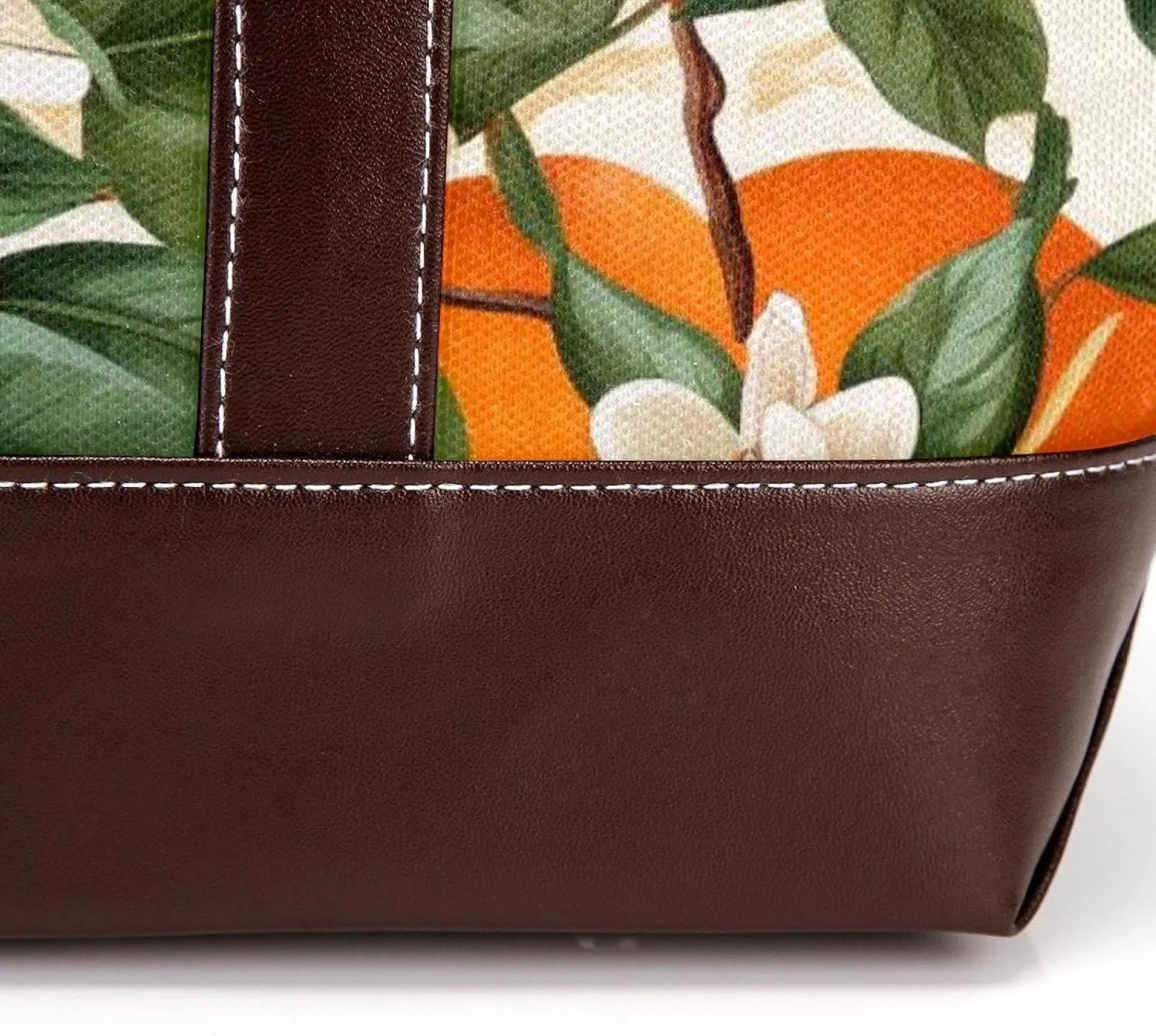 Oranges and Flowers-1827 Shoulder Purses for Women Large Soft Washed Leather Purses and Durable Handbags
