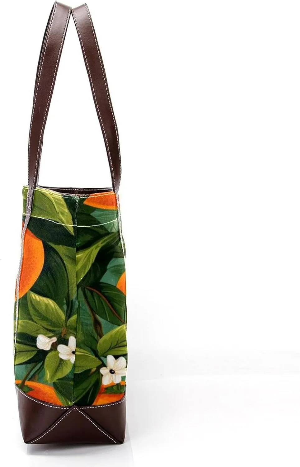 Oranges and Flowers-1827 Shoulder Purses for Women Large Soft Washed Leather Purses and Durable Handbags