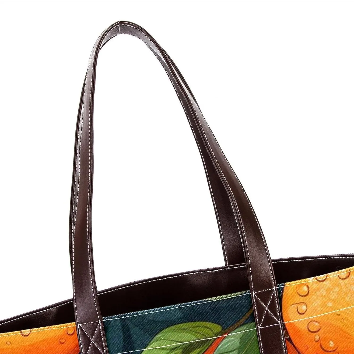 Oranges and Flowers-1827 Shoulder Purses for Women Large Soft Washed Leather Purses and Durable Handbags