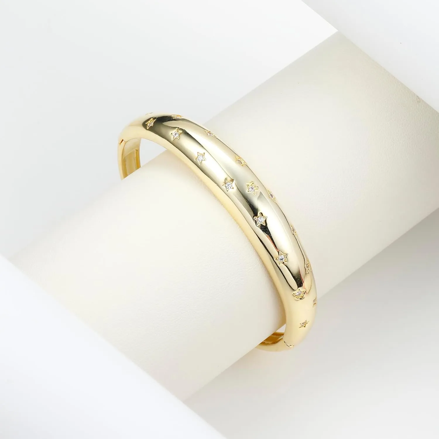 ORAZIO Gold Bangles for Women - 14K Gold Plated Cuff Bangle Bracelets Wide Chunky Gold Bracelet Waterdrop Open Wrist Cuff Bracelet Stretchable Thick Gold Bangles Irregular Twisted Womens Bangles Bracelets