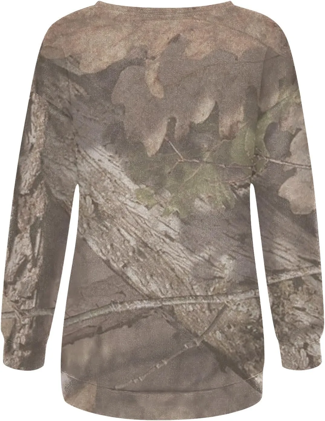 Oversized Camo Sweatshirt For Women Graphic Crewneck Pullover Leaf Print Long Sleeve Tops Fall Clothes 2024