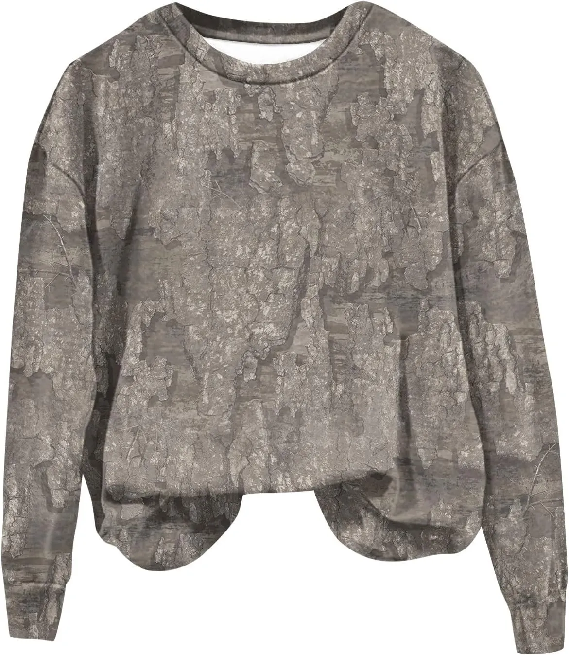 Oversized Camo Sweatshirt For Women Graphic Crewneck Pullover Leaf Print Long Sleeve Tops Fall Clothes 2024