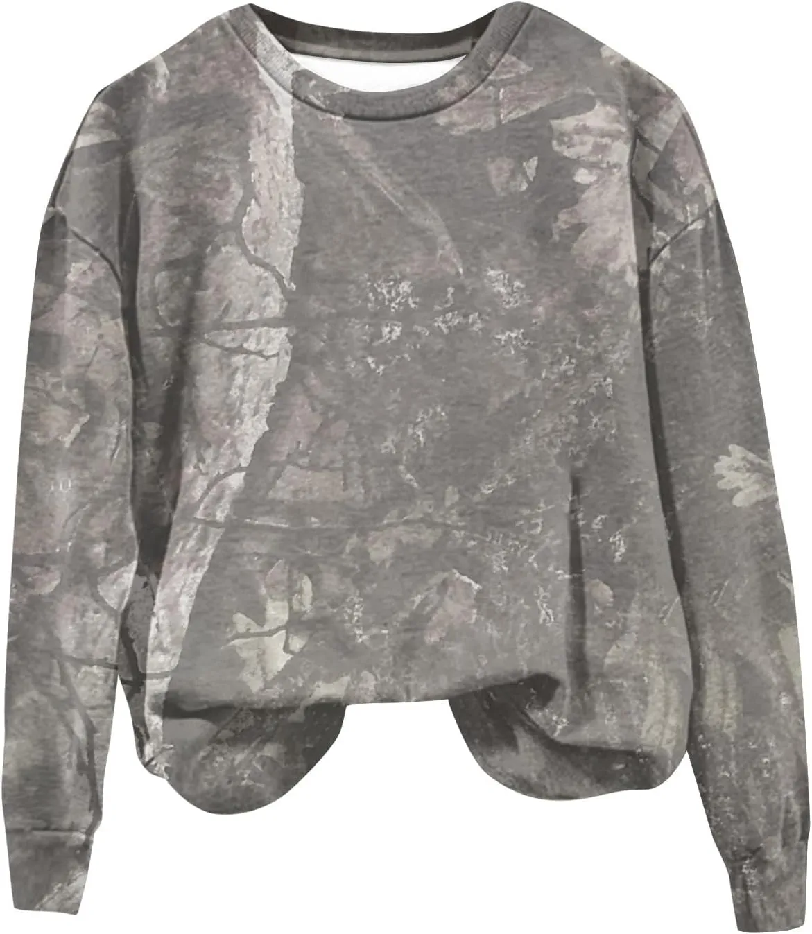 Oversized Camo Sweatshirt For Women Graphic Crewneck Pullover Leaf Print Long Sleeve Tops Fall Clothes 2024