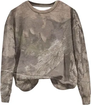 Oversized Camo Sweatshirt For Women Graphic Crewneck Pullover Leaf Print Long Sleeve Tops Fall Clothes 2024