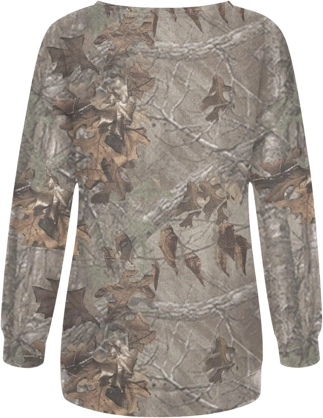 Oversized Camo Sweatshirt For Women Graphic Crewneck Pullover Leaf Print Long Sleeve Tops Fall Clothes 2024