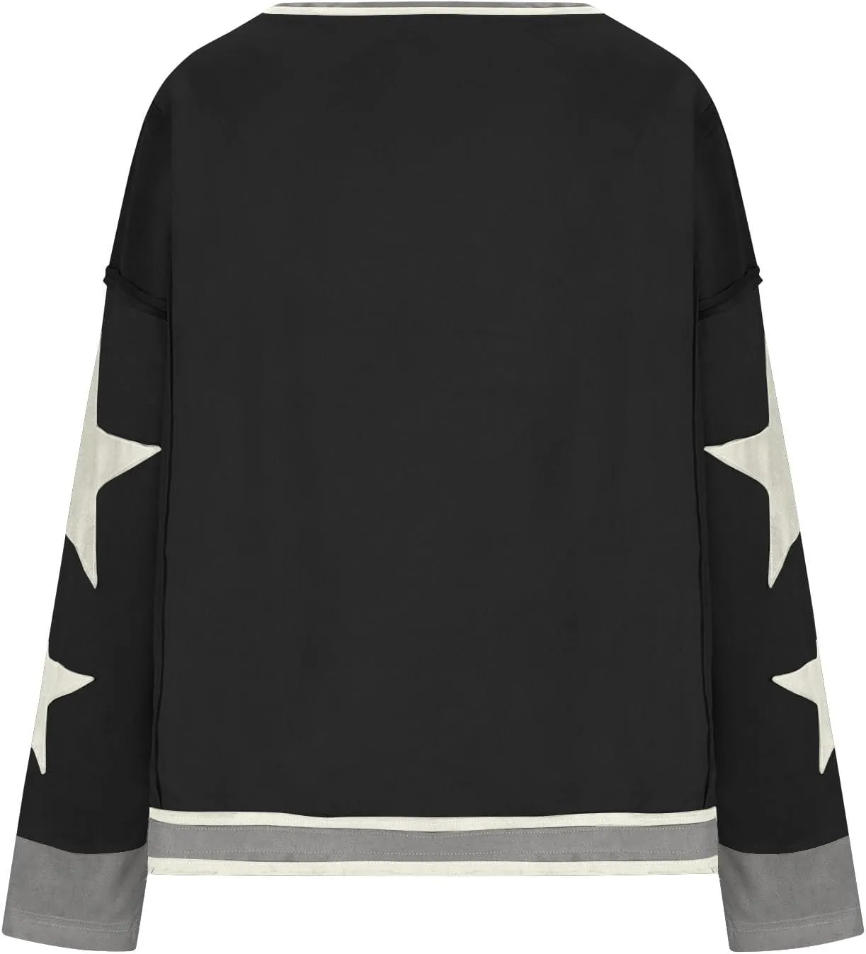 Oversized Graphic Sweatshirt for Women Y2k Long Sleeve Drop Shoulder Star Sweatshirts Trendy 2024 Fall Fashion