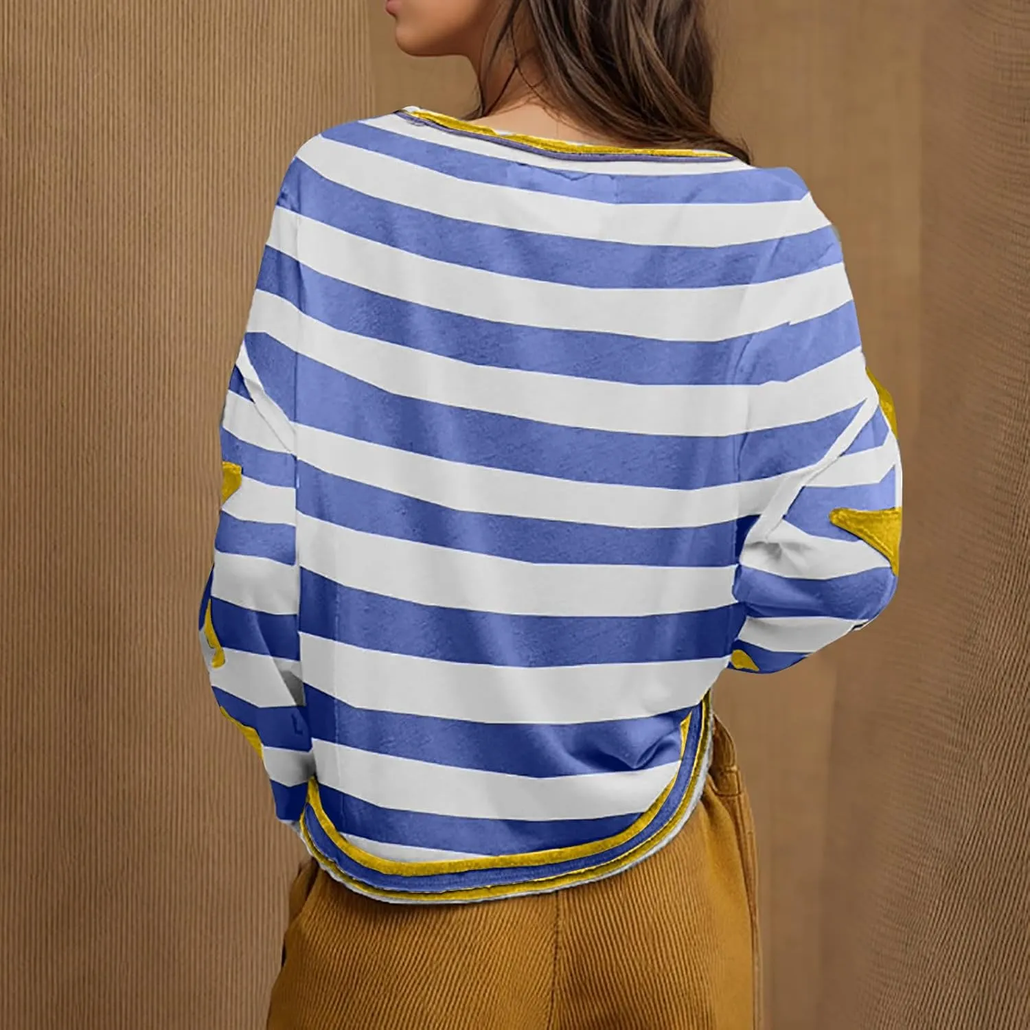 Oversized Graphic Sweatshirt for Women Y2k Long Sleeve Drop Shoulder Star Sweatshirts Trendy 2024 Fall Fashion